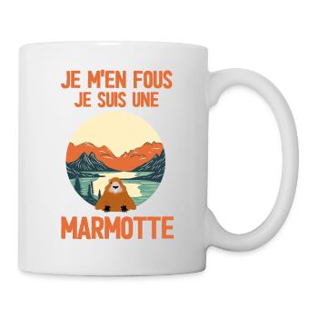 Je m'en fous je suis une marmotte - Mug blanc - blanc - Droite