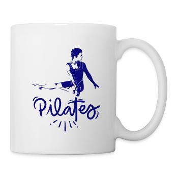 Pilates Silhouette Blue Dedicated - Mug - white - Right