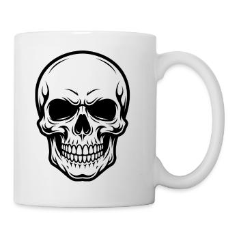 stickers crâne tête de mort pour voiture - Mug blanc - blanc - Droite