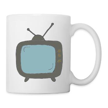 fernseher comicstyle - Tasse - Weiß - Rechts