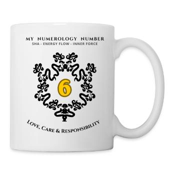 Number 6 Symbol of Love, Care and Responsibility - Mug - white - Right