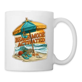 Strandmodus aktivierter Sommerurlaubsschirm - Tasse - Weiß - Rechts