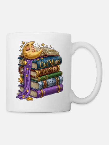 One More Chapter Sleeping Moon Book Lover - Mug - white