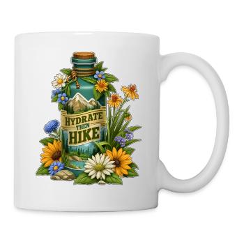 Hydrate Then Hike Floral Bottle Design - Mug - white - Right