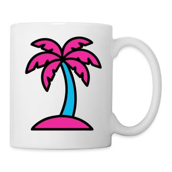 Neon Palme 90er Vaporwave - Tasse - Weiß - Rechts