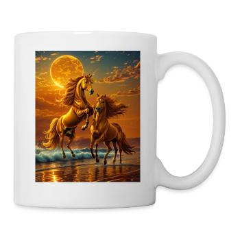 Sabots de clair de lune sur la mer du soir - Mug blanc - blanc - Droite