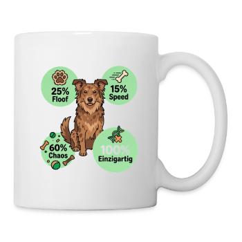 Hunde-DNA: 60% Chaos & 100% Einzigartig - Tasse - Weiß - Rechts