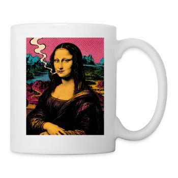 Mona Lisa Smoking Pop Art - Mug - white - Right