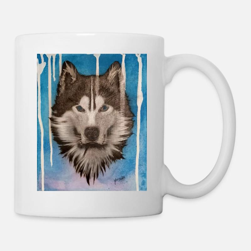 Husky Aquarelldesign - Tasse - Weiß