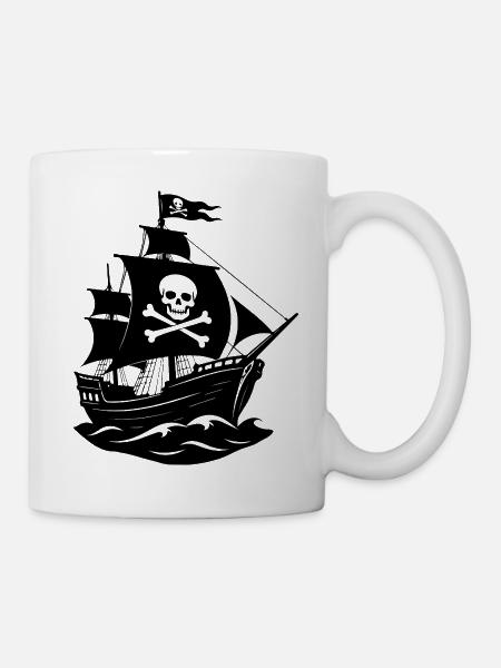 Piratenschiff - Tasse - Weiß