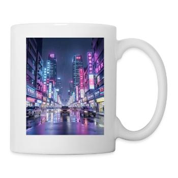 Neonregen-Stadtlandschaft - Tasse - Weiß - Rechts