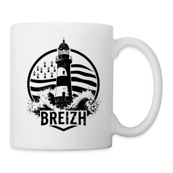 Breizh Phare Breton Entre Mer et Tempête - Mug blanc - blanc - Droite