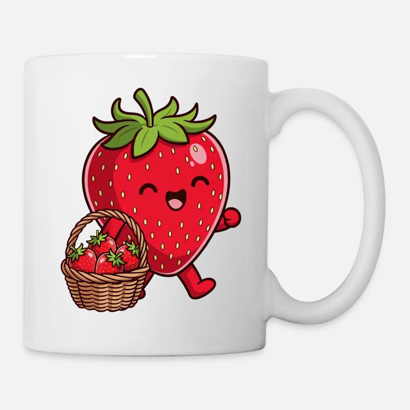 Fraise drôle - Mug blanc - blanc