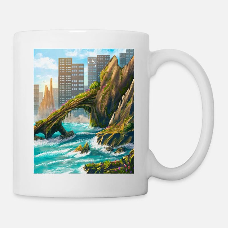 Rocky Arch und Stadtküste - Tasse - Weiß