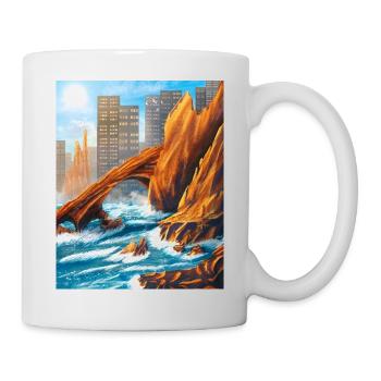 Urbaner Küstenbogen in Meer und Stadt - Tasse - Weiß - Rechts
