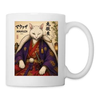 Maukuza Samurai Katze - Tasse - Weiß - Rechts
