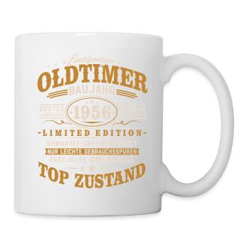 Oldtimer Baujahr 1956 Geburtsjahr Geburtstag - Tasse - Weiß - Rechts