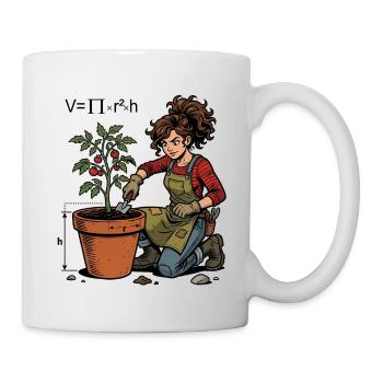 Jardinier en pot – plante de tomate - Mug blanc - blanc - Droite