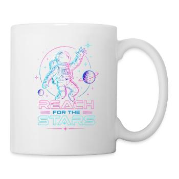 Astronaut "Reach for the Stars" | Weltraum  - Tasse - Weiß - Rechts