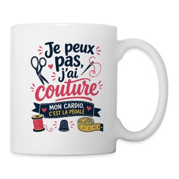 Je peux pas j'ai couture pédale - Mug blanc - blanc - Droite