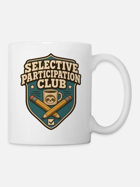 Selective Participation Club Faultier - Tasse - Weiß
