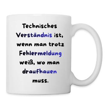Instandhaltung T-Shirt Lustiges Geschenk Handwerk! - Tasse - Weiß - Rechts