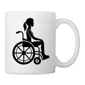 Femme en fauteuil roulant - Mug blanc - blanc - Droite