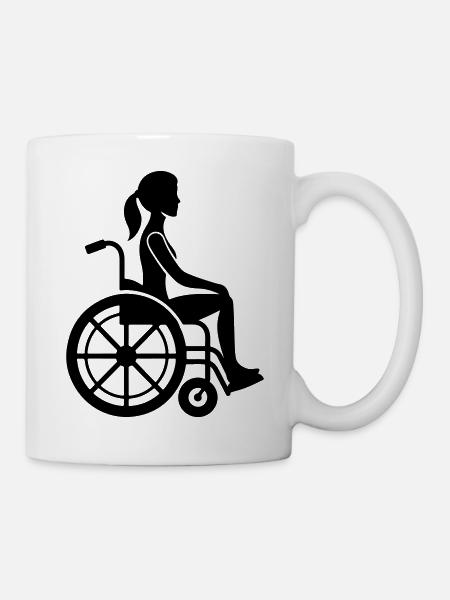 Frau im Rollstuhl - Tasse - Weiß