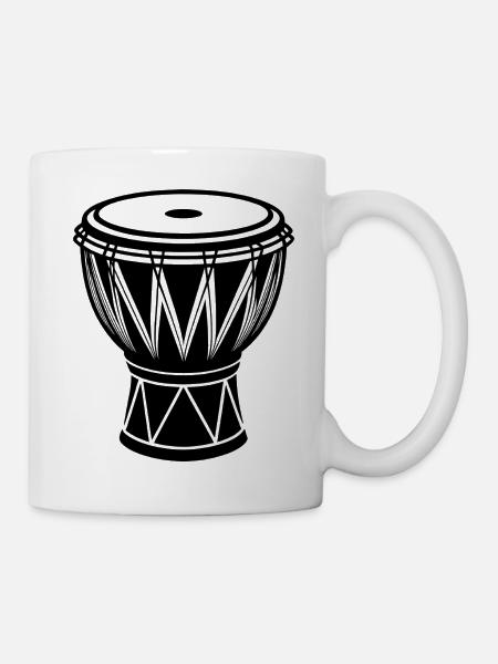 Afrikanische Conga-Trommel - Tasse - Weiß