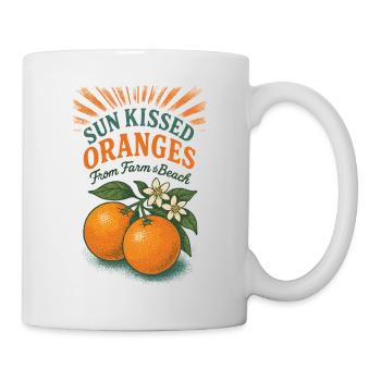 Orangen Früchte Exotisch Urlaub Sommer Sonne - Tasse - Weiß - Rechts