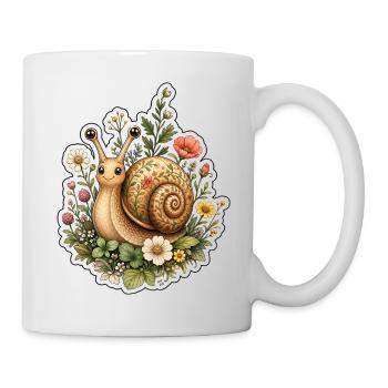 Garden Snail Wildflowers Gardeners Lovers - Mug - white - Right