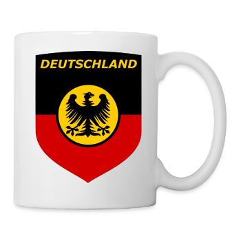 Deutschland Schildflagge mit Adler - Tasse - Weiß - Rechts