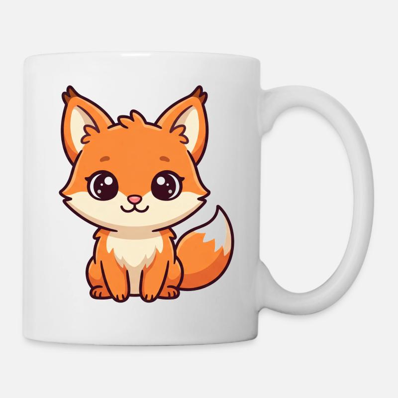Illustration de Kawaii du Renard Câlin - Mug blanc - blanc