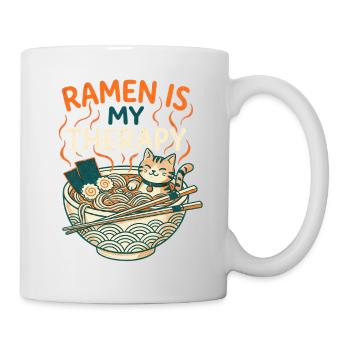 Ramen Therapy Cat - Tasse - Weiß - Rechts