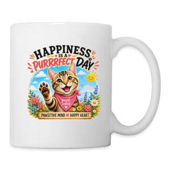 Perfect day of purrs - Mug - white - Right