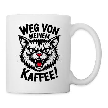 Weg von meinem Kaffee zornige Katze - Tasse - Weiß - Rechts