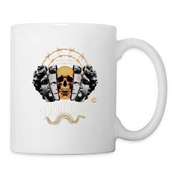 Skull circle with barbed wire - Mug - white - Right