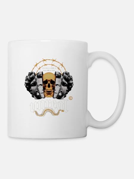 Cercle crâné avec fil barbelé - Mug blanc - blanc