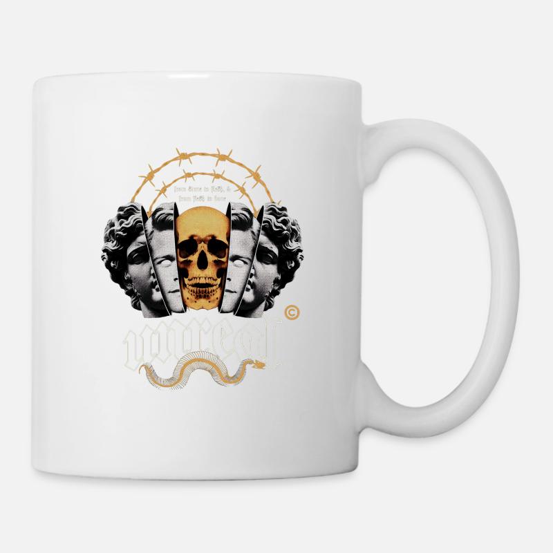 Cercle crâné avec fil barbelé - Mug blanc - blanc