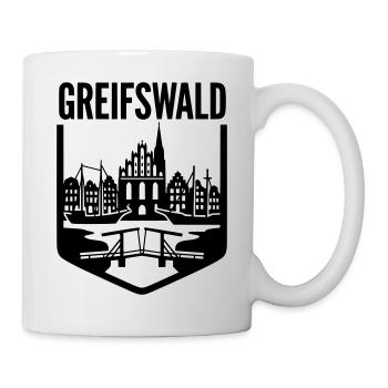 Greifswald Silhouette Wahrzeichen - Tasse - Weiß - Rechts