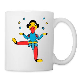 Colorful bird in dance - Mug - white - Right