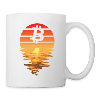 Bitcoin Retro Sunnendoom - Mug - white - Right