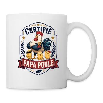 Certifié Papa Poule - Mug blanc - blanc - Droite