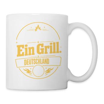 Ein Ball. Ein Grill. Ein Deutschland Abend - Tasse - Weiß - Rechts