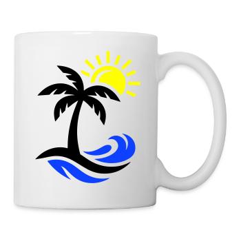 Palme Strand Ozean - Tasse - Weiß - Rechts