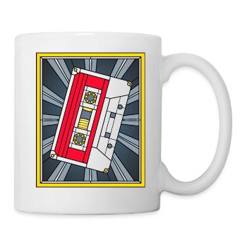 Buntglas-Kassettenbandillustration - Tasse - Weiß - Rechts