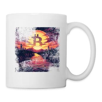 Orange Bitcoin HODL - used look - Tasse - Weiß - Rechts