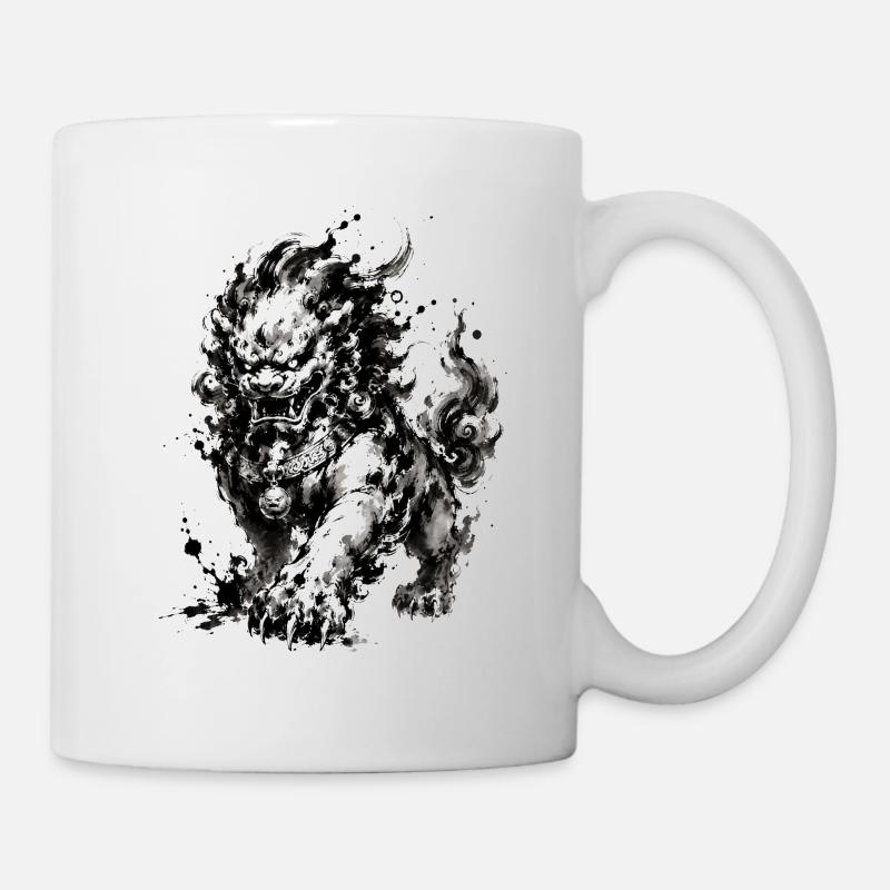 Ink Foo Dog Wächter - Tasse - Weiß
