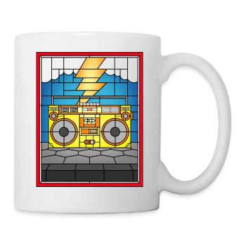 Stained Glass Boombox Illustration - Mug - white - Right