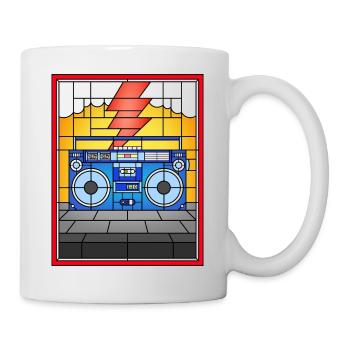 Stained Glass Boombox Illustration - Mug - white - Right